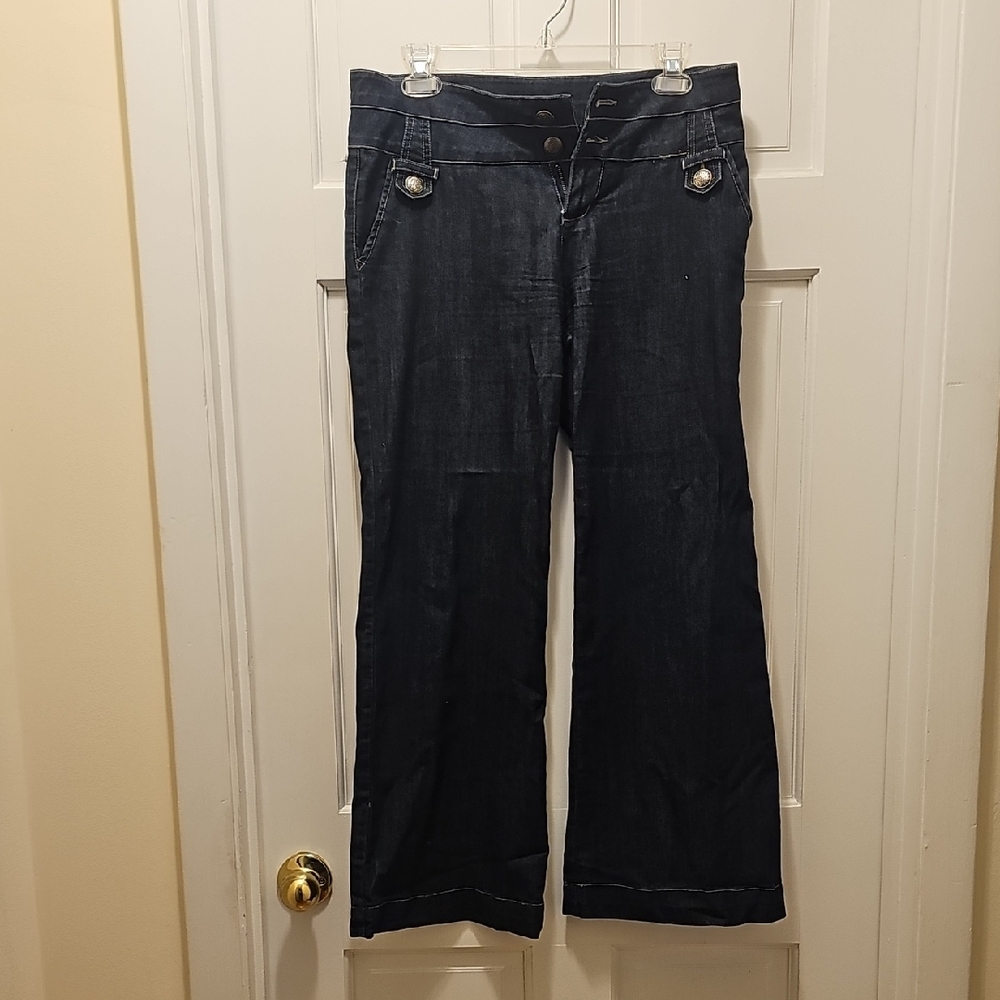 Elegant Navy Women's Flare Jeans